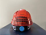 Каска захисна напівпрозора Peak View з храповим механізмом SH60 Червоний, фото 8