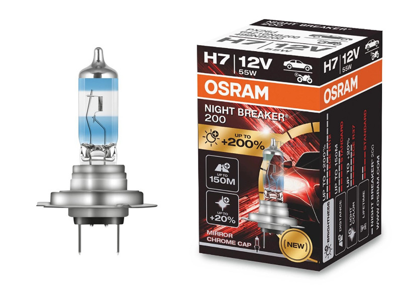 Галогенова лампа OSRAM H7 64210NB200-FS Night Breaker +200% 55W 12V PX26d 1шт