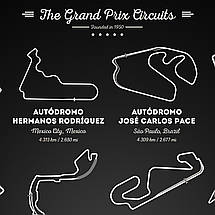 Плакат "Формула-1, світові траси, F1, Formula One", 60×42см, фото 2