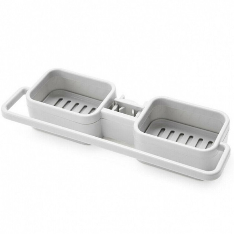 Підвісний тримач для губок та мила з кріпленням за змішувач на кухню та душ, фото 1