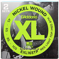 Струны D'Addario EXL165TP Regular Light Top/Medium Bottom 45-105 2 sets