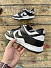 Чоловічі кросівки Nike SB Dunk Low White Black Найк СБ Данк чорно-білі шкіряні весна осінь, фото 9