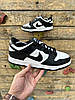 Чоловічі кросівки Nike SB Dunk Low White Black Найк СБ Данк чорно-білі шкіряні весна осінь, фото 3