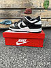 Чоловічі кросівки Nike SB Dunk Low White Black Найк СБ Данк чорно-білі шкіряні весна осінь, фото 7
