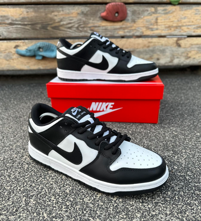 Чоловічі кросівки Nike SB Dunk Low White Black Найк СБ Данк чорно-білі шкіряні весна осінь