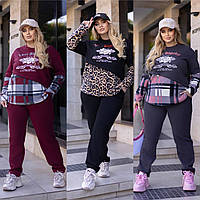 Жіночий спортивний костюм на флісі 50-52, 54-56, 58-60, 62-64