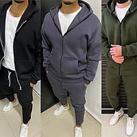 Чоловічий спортивний костюм на флісі :44-46,48-52,54-56 сірий, хакі, чорний