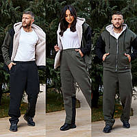 Чоловічий і жіночий спортивний костюм на флісі на хутрі 48-50 52-54 56-58