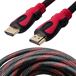 Кабель HDMI-HDMI 20м в посиленій обмотці з фільтром / Мультимедійний кабель для телевізора / Інтерфейсний шнур