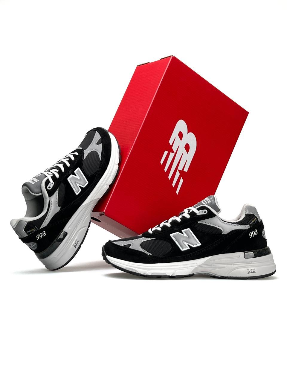 Чоловічі кросівки замша текстиль New Balance 993 Black Silver, кеди чоловічі Нью Беланс чорні. Чоловіче взуття