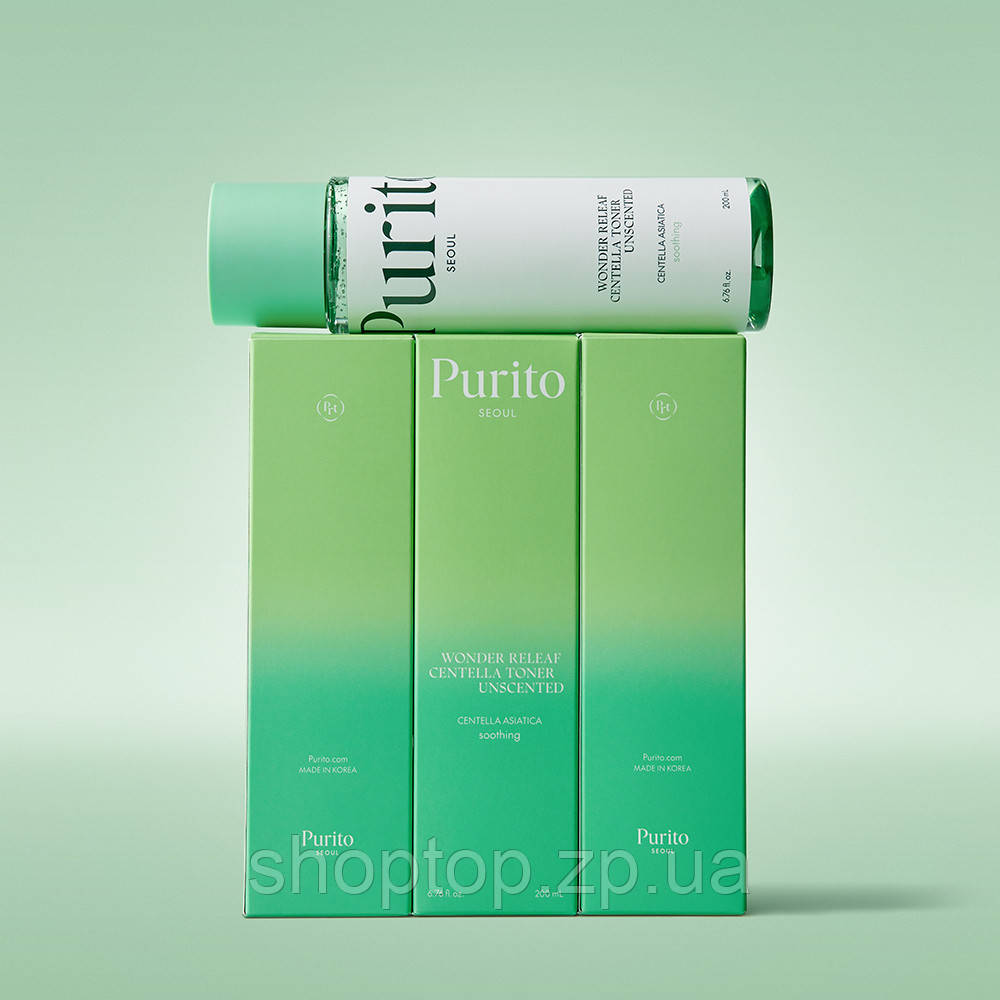 Заспокійливий тонер з центеллою без ефірних олій Purito Seoul Wonder Releaf Centella Toner Unscented 200 ml