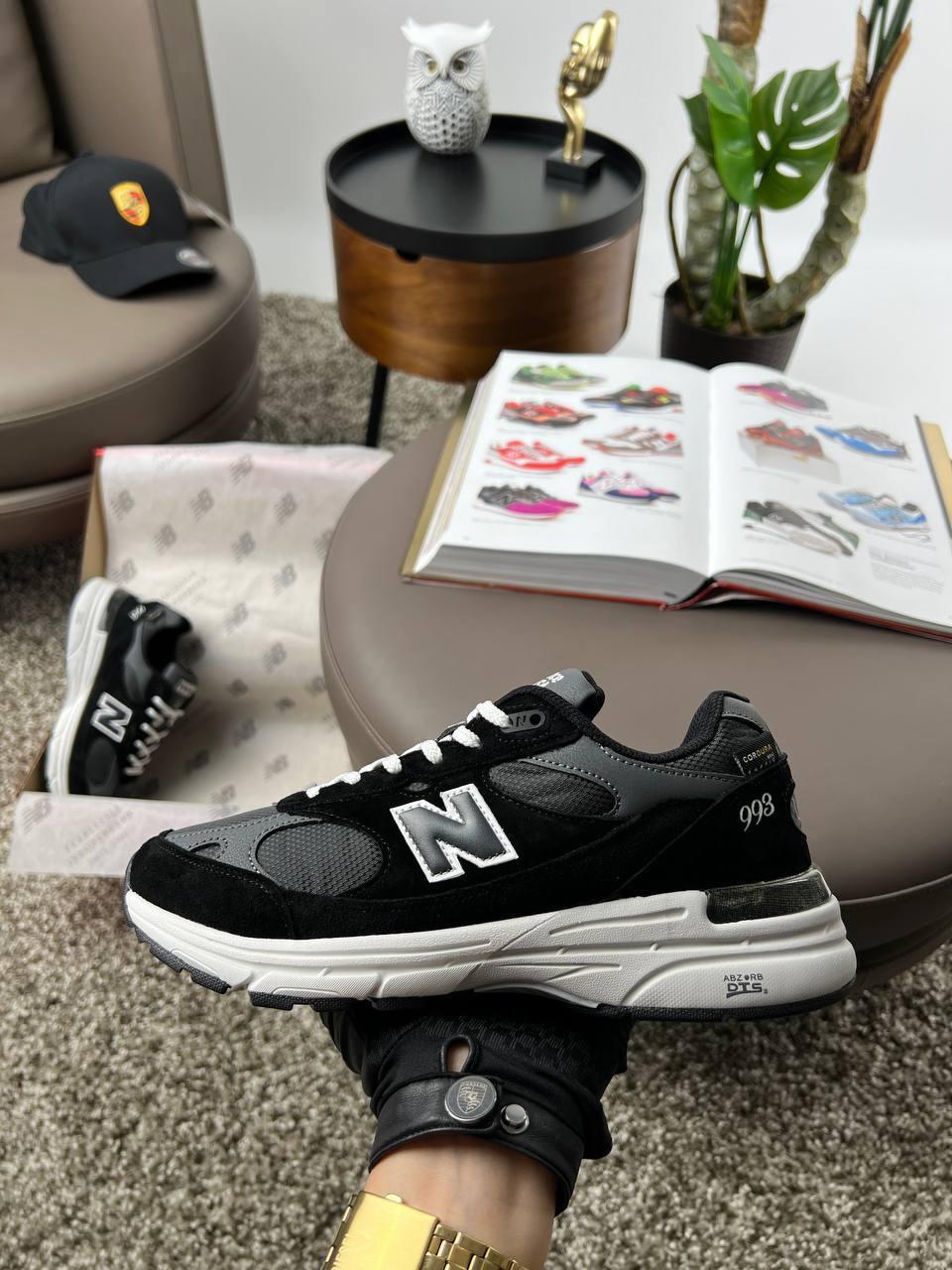 Чоловічі кросівки замша текстиль New Balance 993 Black Grey, кеди чоловічі Нью Беланс чорні. Чоловіче взуття