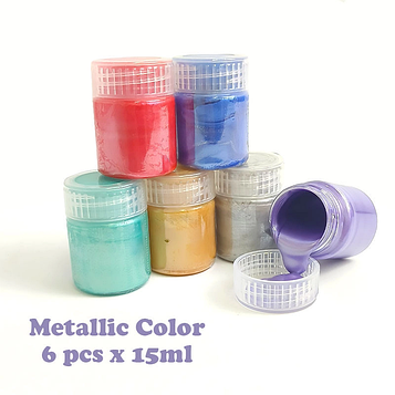 Фарби темперні художні на водній основі «Metallic color» набір 6 кольорів по 15 мл