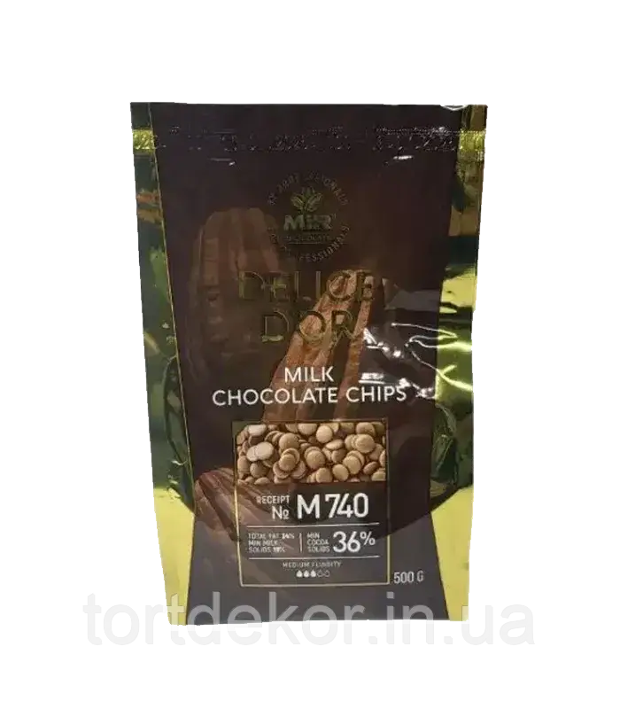 Шоколад MIR молочний 36% M740 Delice D`OR, 500г, фото 1