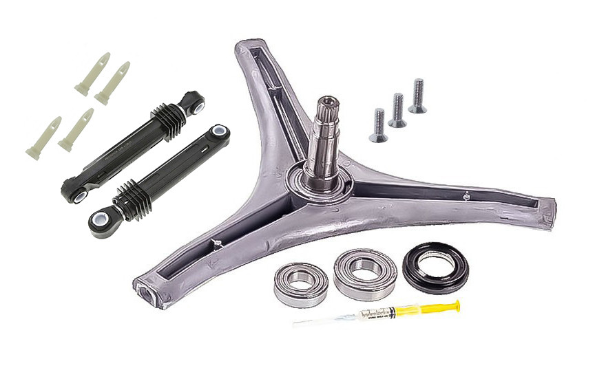 Хрестовина MHW34308901 + сальник + підшипники + амортизатори AKS + фиксатори + гвинти до пральної машини LG, фото 1