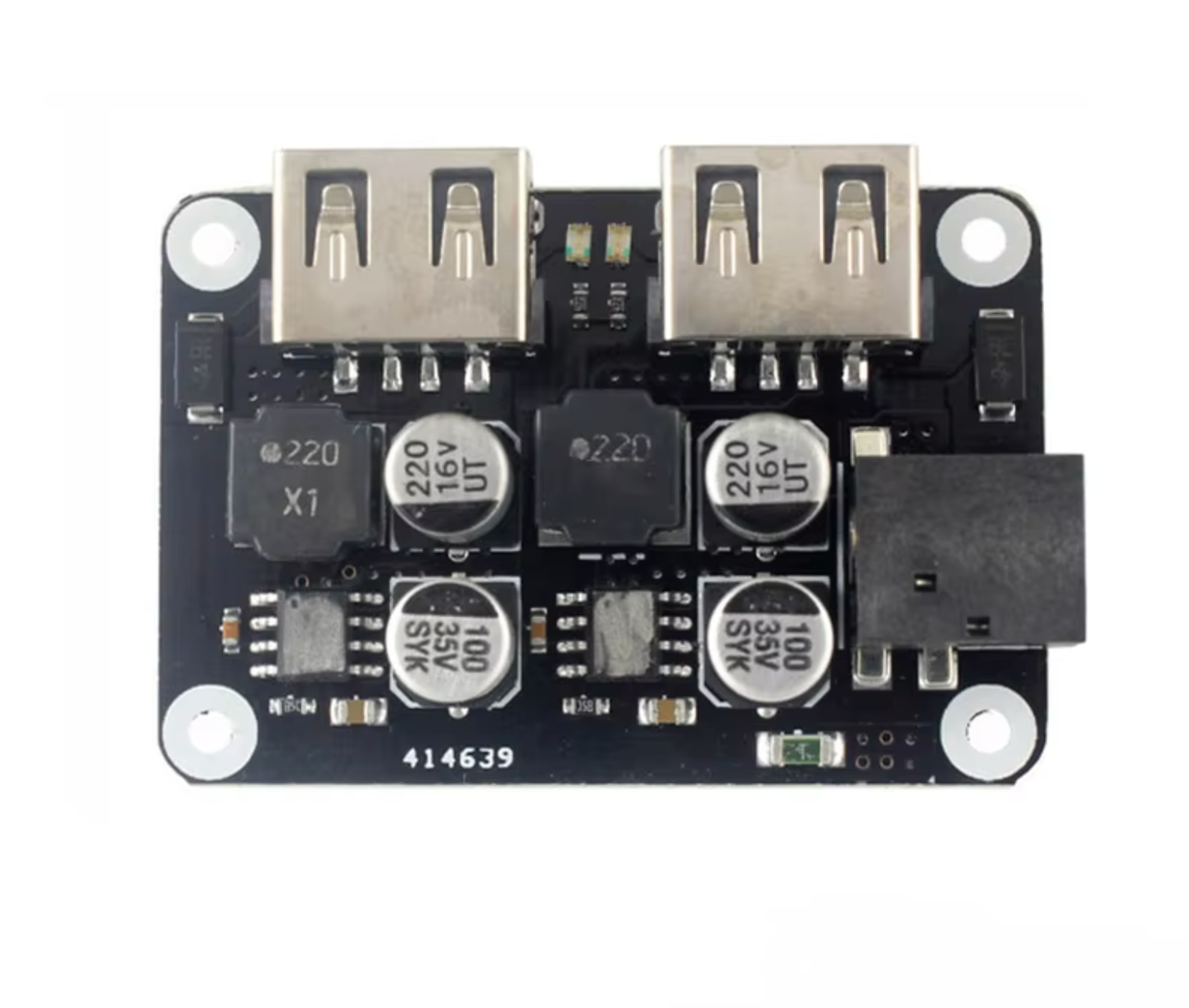 Модуль швидкої зарядки 2 USB, 6-32 - 3-12В, 2.4А, QC2.0, QC3.0, MTK PE1.1/2.0, Apple, Samsung AFC, Huawei FCP