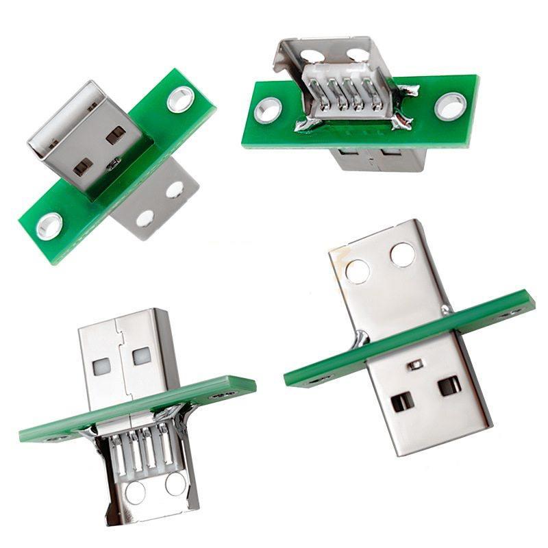 Роз'єм USB-A тато (male) з кріпленням на корпус і контактами, перехідник, 2.0