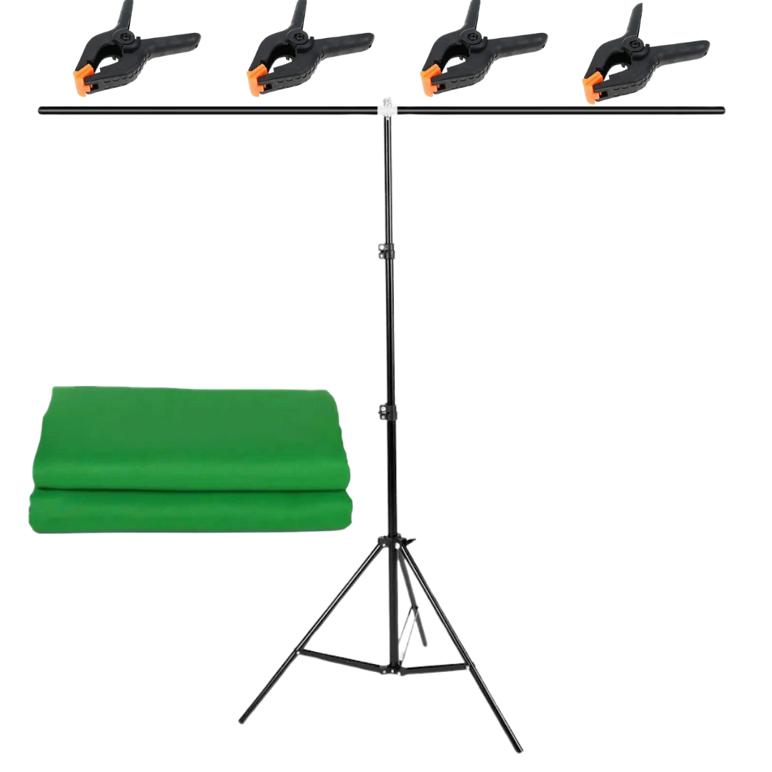Набір стійка + студійний тканинний фон 1.5х2 м. Profi-light Хромакей, фото 1