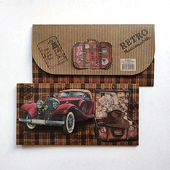 Конверт для грошей з крафту Ретроавто