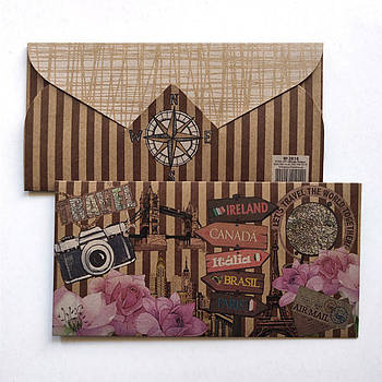 Конверт для грошей з крафту Travel