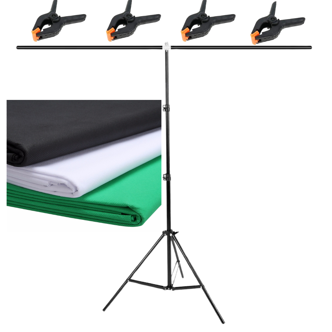 Комплект тримач фону + 3 тканинних фона 1.5 х 2 м. Profi-light, фото 1