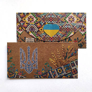 Конверт для грошей з крафту Тризуб