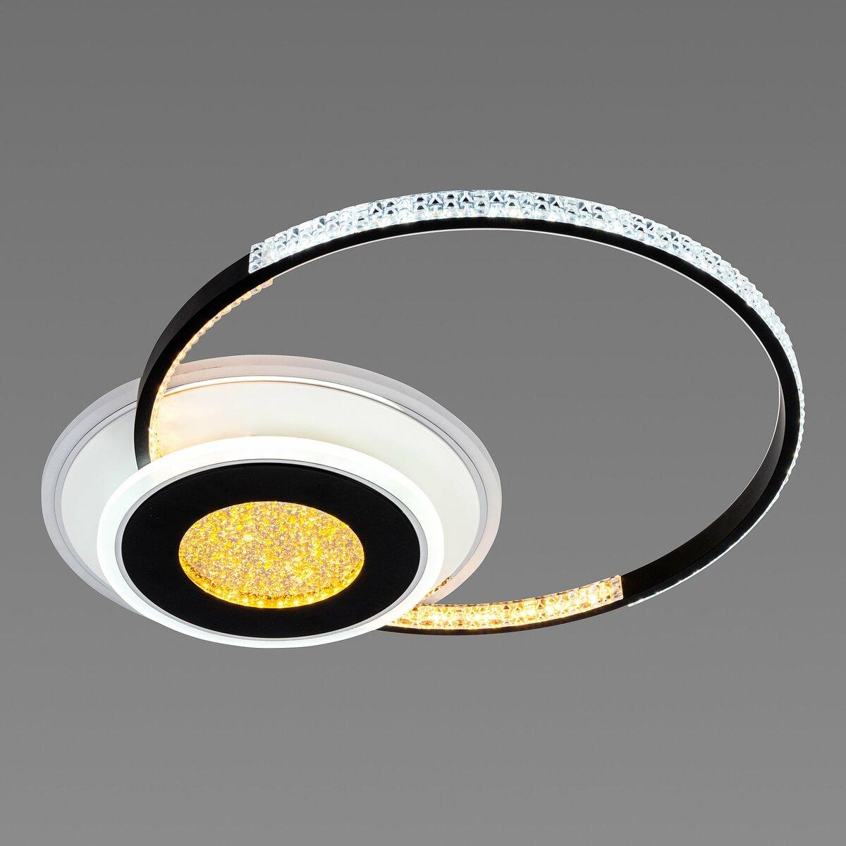 Люстра світлодіодна акрилова Sirius C7067/500 WH+BK (RGB) 80W+8W. Люстра з пультом управління