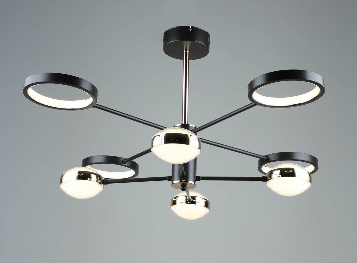Люстра світлодіодна акрилова Sirius B YH872/4+4 COFFEE+GD. LED люстра модерн