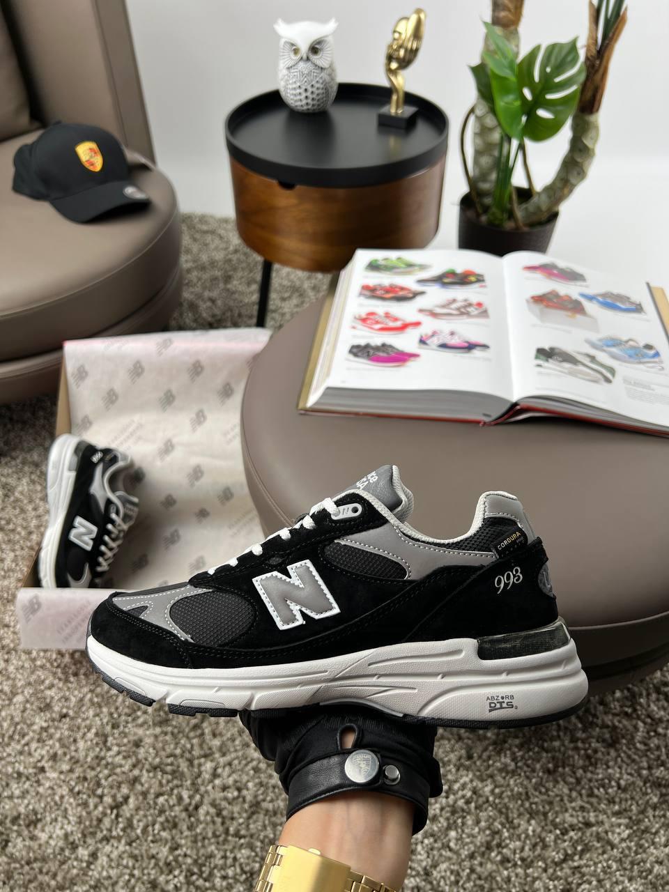 Чоловічі кросівки замша текстиль New Balance 993 Black Silver, кеди чоловічі Нью Беланс чорні. Чоловіче взуття