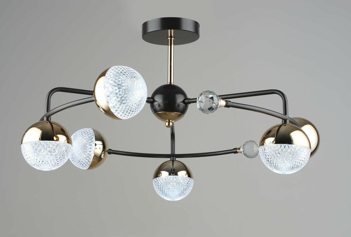 Люстра світлодіодна Sirius B N6192/6 COFFEE+FGD 84W. LED люстра модерн