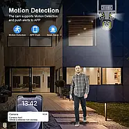 Вулична WiFi камера відеоспостереження з 3 об'єктивами PTZ Camera Black Портативна камера відеоспостереження 9Мп, фото 2