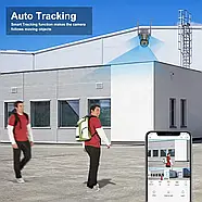 Вулична WiFi камера відеоспостереження з 3 об'єктивами PTZ Camera Black Портативна камера відеоспостереження 9Мп, фото 4