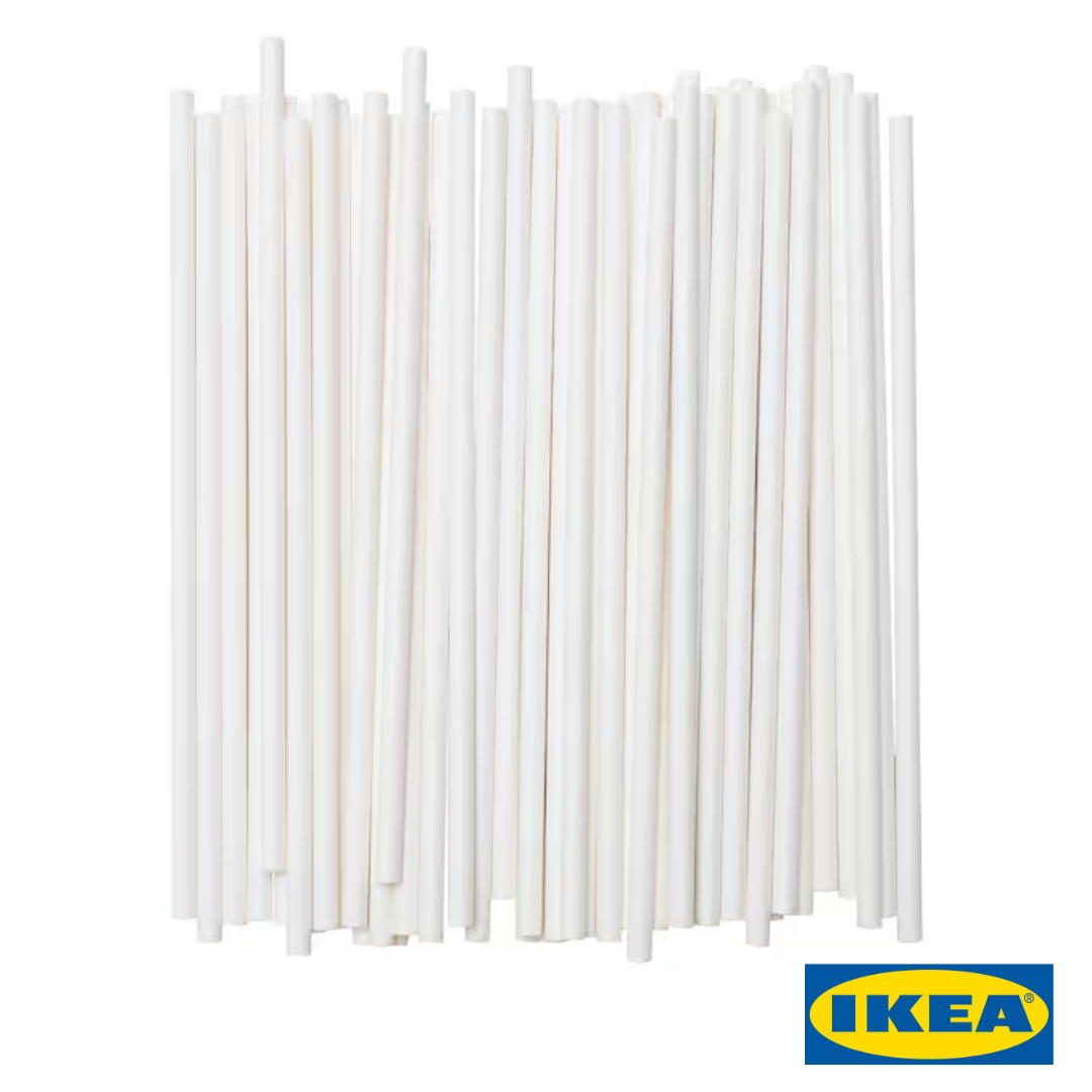 Набір трубочок для пиття IKEA FÖRNYANDE 100 штук Білі 904.455.92