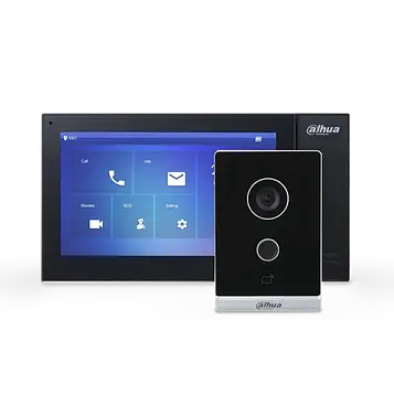 Dahua Dahua Standart DHI-VTO2211G-WP + DHI-VTH2421FB-P Комплект (чорний домофон)