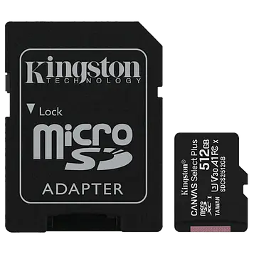 Kingston 512GB micSDXC Canvas Select Plus 100R A1 C10 Card + ADP Модуль флеш-пам'яті