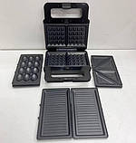 Сендвічниця 4 в 1 Zepline ZP-801 бутербродниця гриль вафельниця Чорний 2200 Вт, фото 3