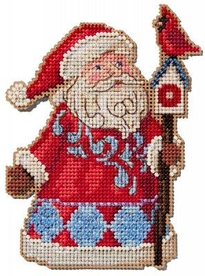 Набір для вишивки Santa and Cardinal Birdhouse / Шпаківня для Санти і кардинала Jim Shore JS202411