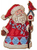 Набір для вишивки Santa and Cardinal Birdhouse / Шпаківня для Санти і кардинала Jim Shore JS202411