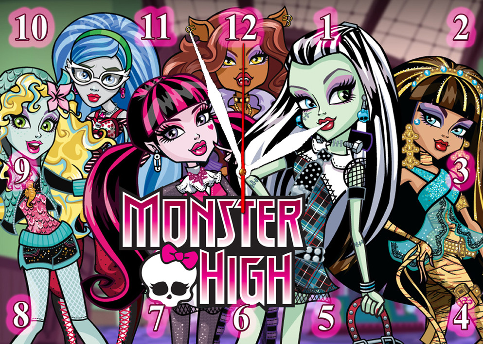 Годинники настінні скляні "Monster High" дитячі