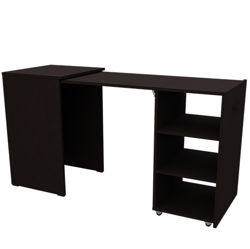 Раздвижной письменный стол тумба комод трансформер с полками для книг и ...