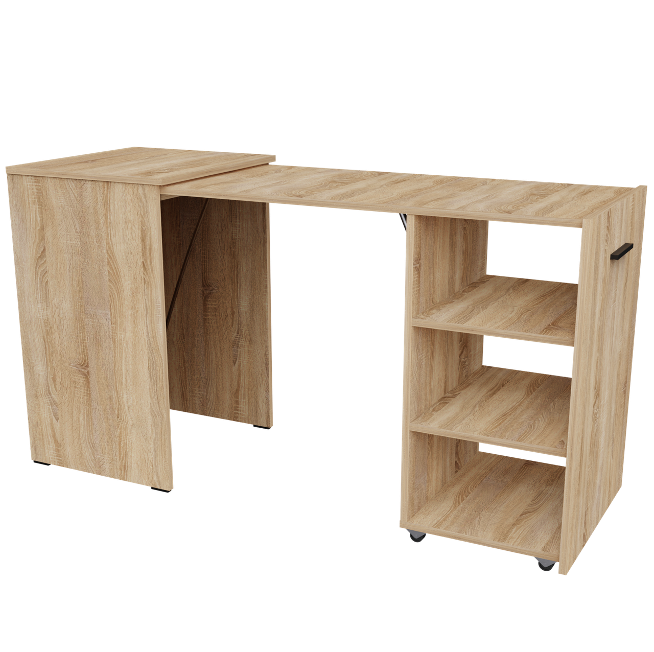 Письмовий стіл трансформер тумба-комод із місткими полицями для книг Лойт Дуб Сонома ДСП Neman, фото 1