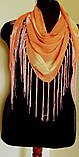 Легка жіноча прозора косинка з бахромою на рамена або на голову Alexika, фото 2