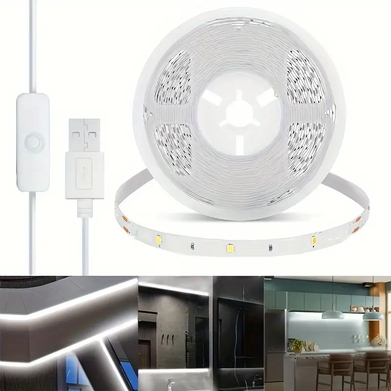 Светодиодная лента 1 м, от USB, Холодный Белый / Гибкая LED лента от ...