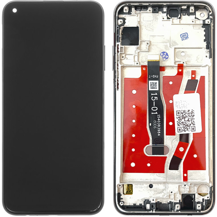 Дисплей Huawei P40 Lite/Nova 5i/Nova 7i/P20 Lite 2019 у складі з сенсором і рамкою black (оригінал завод)