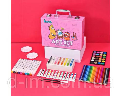 Кольорові олівці для малювання (Рожевий) Art Set, 57pc