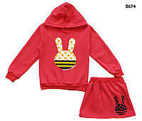 Теплый костюм "Кролик" для девочки. 110, 120, 130 см
