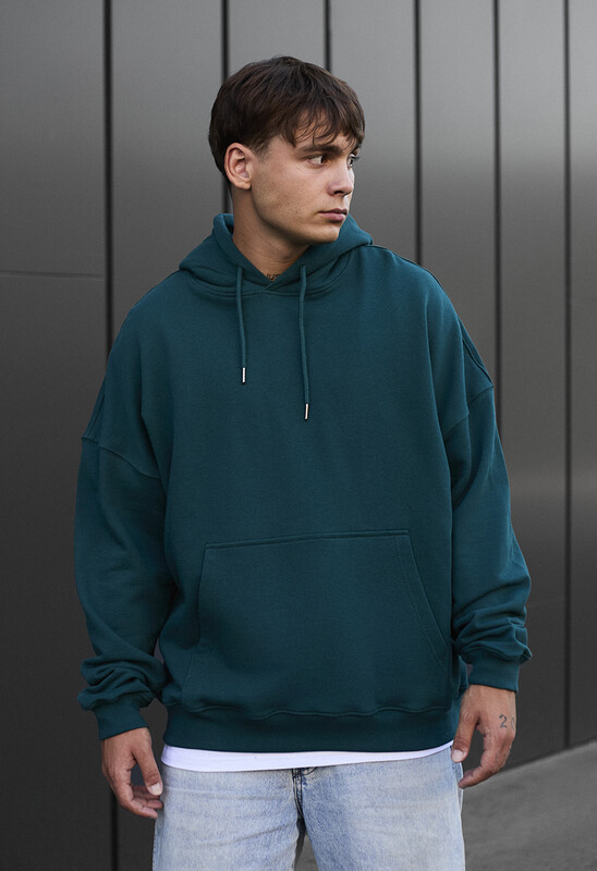 Худі смарагдового кольору Staff emerald oversize
