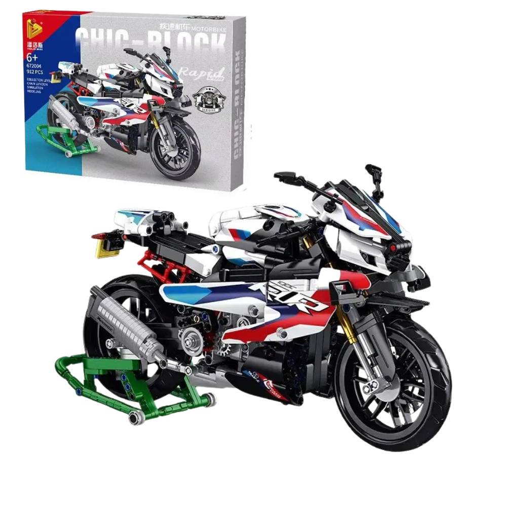 Конструктор дитячий. Спортивний мотоцикл байк гоночний на 912 деталей, дитячий, фото 1