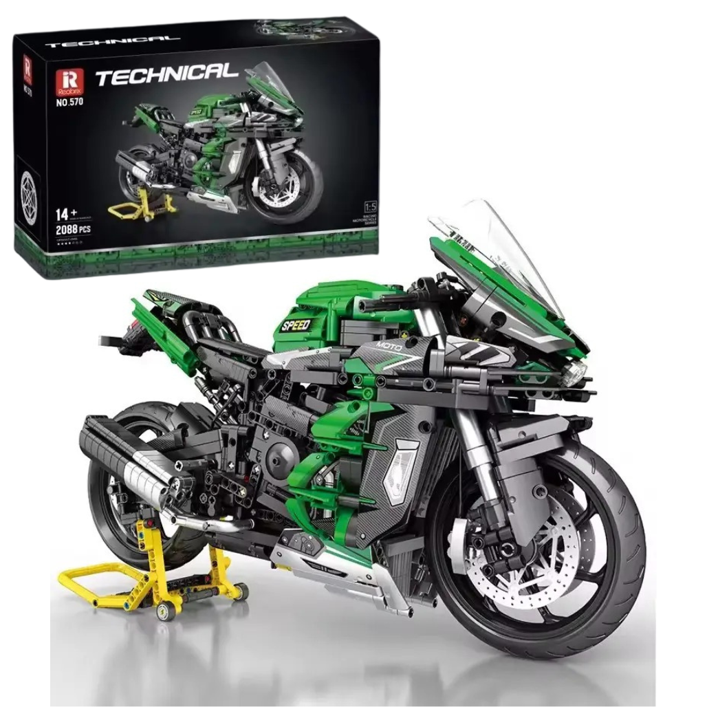 Конструктор дитячий. Мотоцикл спортивний гоночний байк на 2088 деталей, дитячий, фото 1