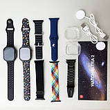 Набір 2 в 1 i50 Розумний смарт-годинник Ultra 2 + Розумний смартгодинник Watch 9 + 7 змінних ремінців Чорний, фото 8